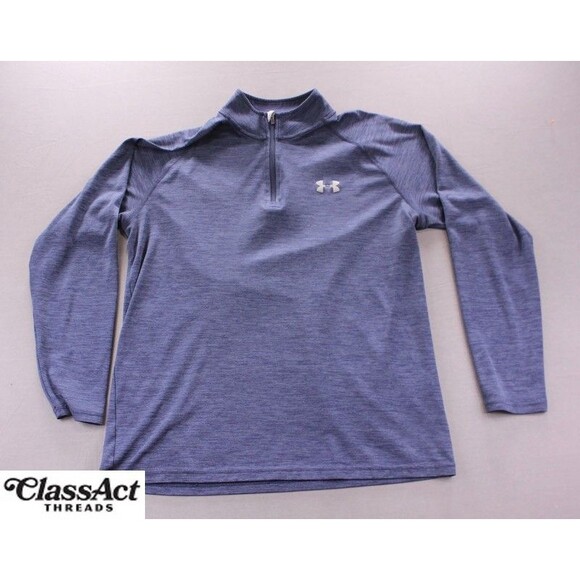 Under Armour Jacket 1/4 Zip Loose HeatGear Blue Golf Athletic Mens Sz M - Picture 1 of 10